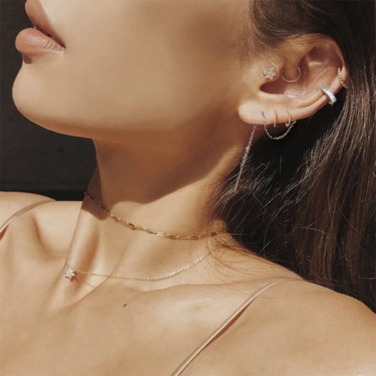 Earcuff barra e catena - immagine 3