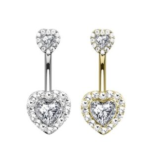 Piercing OMBELICO banana cuori con zirconi