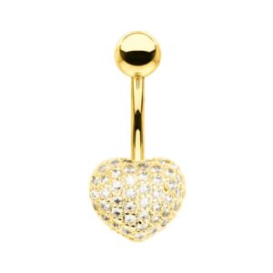 Piercing OMBELICO banana cuore con zirconi
