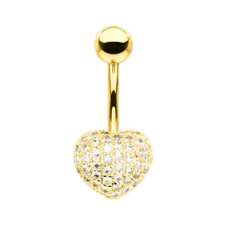 Piercing OMBELICO banana cuore con zirconi