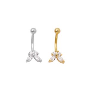 Piercing OMBELICO banana farfalla con zirconi