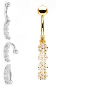 Piercing OMBELICO con fila di cristalli