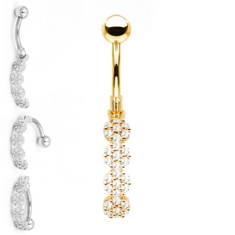 Piercing OMBELICO con fila di cristalli