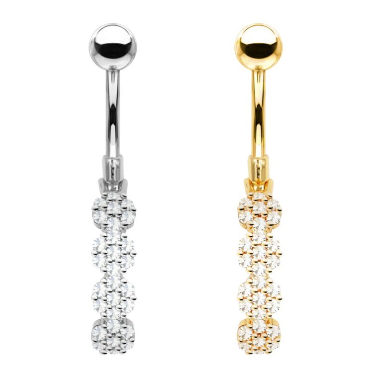 Piercing OMBELICO con fila di cristalli - immagine 2