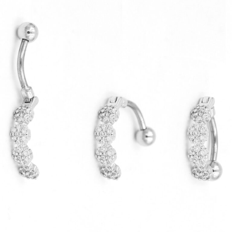 Piercing OMBELICO con fila di cristalli - immagine 3