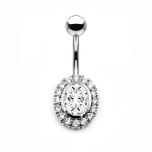 Piercing OMBELICO ovale con zirconi